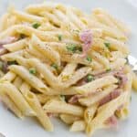 pasta con prosciutto e piselli